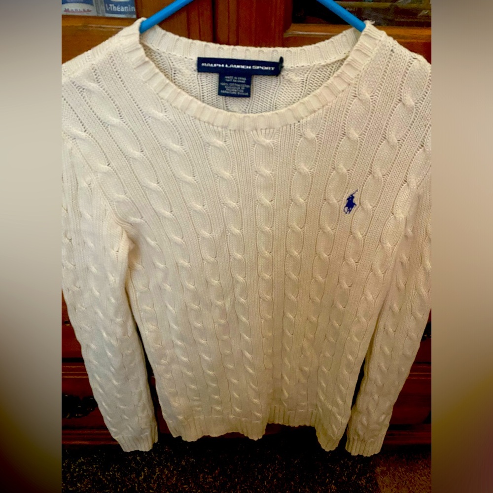 Ralph Lauren Sport Cable-Knit Cotton Crewneck Sweater Men’s Size S